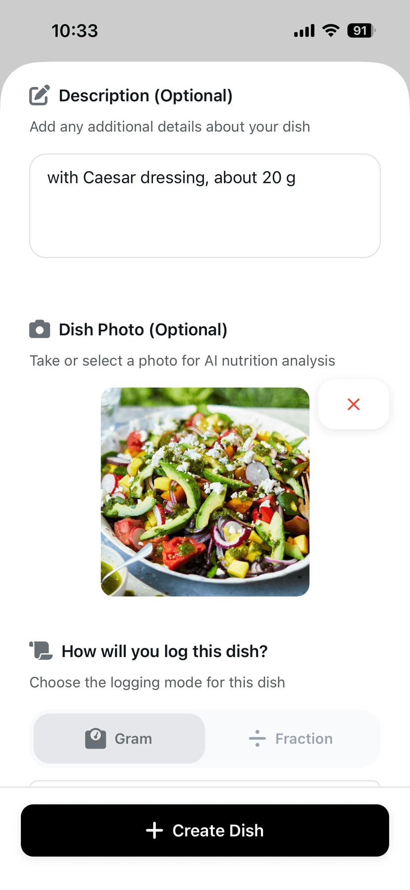 Add meal by photo